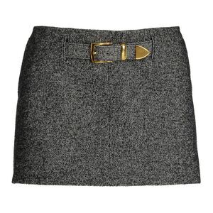 Brandon Maxwell Womens The Gabriella Wool Twill Mini Skirt 0 Graphite NWT $1295